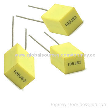 Mini Box Metalized Polyester Film Capacitor, Suitable for Direct Current, Block and VHF SignalsNew